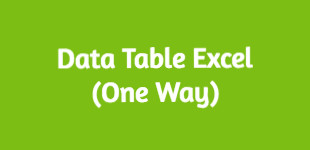 One Variable Data Table Excel